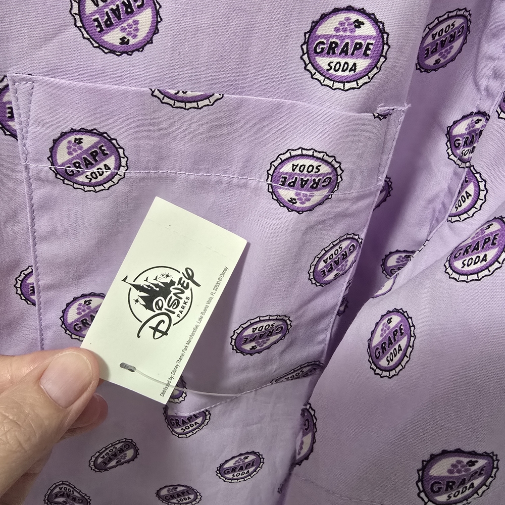 Disney Parks Pixar UP Grape Soda Button Up Camp shirt Sz L - Picture 4 of 6